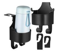 Gogogmee 2 Pezzi Portabicchieri per Poggiatesta Auto Organizer Robusto per Sedile Posteriore Portabevande Salvaspazio in Plastica Resistente Facile Installazione senza Utensili Colore Nero