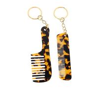 Gogogmee 2 pezzi Portachiavi Pettine Mini in Acetato Portatile e Tascabile con Design Unico Accessorio per Donna da Viaggio e Quotidiano