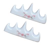 Gogogmee 2 pezzi Portapennelli in Ceramica da Supporto Multifunzionale per Pennelli Calligrafia Pennelli Leggero e Durevole