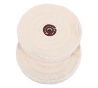 Gogogmee 2 Pezzi Ruota Lucidante in Cotone Beige Foro da 16mm per Lucidatura di Legno e Pietra, Compatibile Progetti Fai-da-te e Uso Professionale