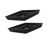 Gogogmee 2 Pezzi Sottovasi Quadrati in Plastica Resistenti per Piante da ed Esterno Vassoio per Fioriere per Balconi e