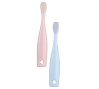 Gogogmee 2 pezzi Spazzolino per Ragazzo Ragazza con Setole Ultra Morbide Doppia Funzione per Pulizia Profonda Materiale Sicuro Colorati Rosso Blu per Gengive Sensibili e Primi Dentini