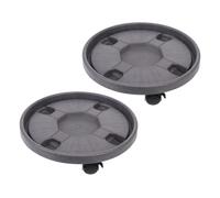Gogogmee 2 Pezzi Supporto per Piante con Ruote e Freno Vassoio in Plastica Spessa per Fioriere Mobile per Piante da ed Esterno Protezione Pavimento e Grigio