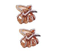 Gogogmee 2 Pz copricapo per le donne Accessori per vintage strass mascella dei pinza per mini molletta per fermaglio per in cristallo Brown