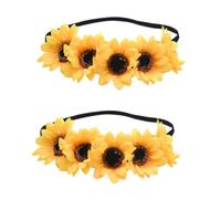 Gogogmee 2 Pz fasce per da donna fasce per ragazze fasce alla moda fasce per la moda femminile copricapo da sposa floreale girasole fasce per le donne copricapo alla moda