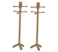 Gogogmee 2 Scale Retro Wooden Floor Standing Doll Rack For Hanging Clothes Educational Pretend Play Toy And Home Decoration
