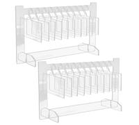 Gogogmee 2 Set Espositore Unghie in Acrilico Trasparente Set da Supporto Manicure Portatile per Display Colori e Tips Organizer Nail Art Creativo Forma di Gruccia per Saloni e Eventi