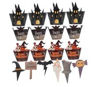 Gogogmee 2 Set Pirottini Cupcake Halloween con Topper Decorativi Standard con Teschio Feste Halloween e Shower Confezione da per Decorazioni Festive