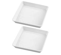 Gogogmee 2 Sottovasi in Plastica Bianca per Piante, Vaschette Raccogli-Gocce per Vasi di Fiori, Vassoi per Fioriere per Interni Ed Esterni - Raccoglie Il Drenaggio dei Vasi di Fiori