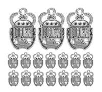 Gogogmee 25 Pezzi Ciondoli a Forma di Coleottero Egizio in Metallo Antico Cristallo Mini Pendenti per Creazione Gioielli Fai da Te Braccialetti e Collane Simbolismo Storico Egizio