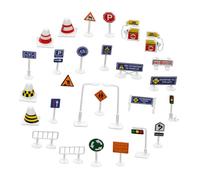 Gogogmee 28 Pezzi Segnali Stradali Giocattolo per Ragazzi e Ragazze Modelli Segnaletica Stradale Educativa Gioco Creativo per Imparare Regole Traffico Sicuro per Scuola e Giardino