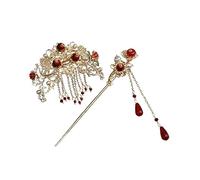 Gogogmee 2Pcs Clip Di Della Nappa Forchette Clip Di Della Perla Retro Forcine Clip Di Cinese Del Catenaccio Dei Pin Cinese Clip Di