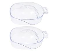 Gogogmee 2pezzi Ciotola Ammollo Unghie Trasparente in Acrilico Per Manicure Professionale e Uso Domestico Accessorio Nail Art Facile Da Usare Per Rimozione Smalto e Levigatura Cuticole