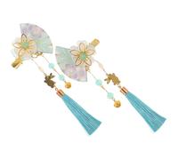 Gogogmee 2pezzi Clip Per Giapponesi Con Ventaglio e Fiori Accessori Kimono Con Nappa e Tassel Per Donne e Ragazze Per Matrimonio Fotografie e Festival