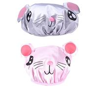 Gogogmee 2pezzi Cuffia da Doccia per Ragazzo Ragazza Cappello da Notte Portatile Elastico Riutilizzabile Adatto per Proteggere i Capelli la Testa Durante la Doccia il Sonno