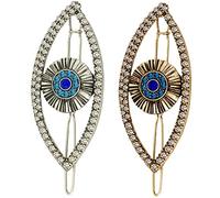 Gogogmee 2pezzi Evil Eye Hair Clips Con Strass Accessori Per Eleganti Fermagli Retro Per Donne e Ragazze Per Matrimoni Feste e Uso Quotidiano