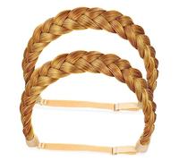 Gogogmee 2pezzi Fascia Capelli Donna Intrecciata Larga Regolabile Accessorio Treccine Elastico Per Ragazze Fascia Moda Comfort Sport e Acconciature Versatili