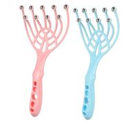 Gogogmee 2pezzi Massaggiatore Testa Manuale Con Dita Regolabili Strumento Per Capelli e Cuoio Capelluto Portatile e Leggero Realizzato in Plastica Resistente Per Rilassamento e Stimolazione