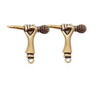 Gogogmee 2pezzi Portachiavi Creativo Pendente Microfono Decorazione Appesa Per Zaino Chiavi Borsa Accessorio Ciondolo Fai Da Te