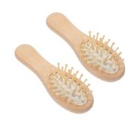 Gogogmee 2pezzi Spazzola Per Viaggio in Legno Per Capelluto Pettine Denti Larghi Antistatica Per Uomini e Accessori Per Cura Dei