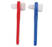 Gogogmee 2pezzi Spazzolino Per Protesi Dentaria Piccolo Design Ergonomico Comodo Da Impugnare Spazzolino Per Pulizia Delle Dentiere Domestiche Delicato Doppia Faccia Accessorio Per Dentiere