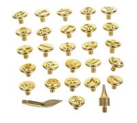 Gogogmee 2sets Punte per Pirografia in Ottone per Lettere Adatto per Incidere su Legno Pelle e Carta Strumento Portatile per Progetti Fai da Te Creativi