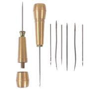 Gogogmee 2sets Punteruolo per Cucito Strumenti per Riparazione della Punteruolo per Uncinetto Materiale Resistente Impugnatura in Rame