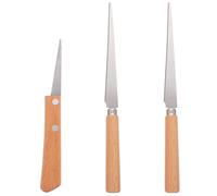 Gogogmee 3 Coltelli per Argilla con Manico in Legno - Strumento per La Sbavatura di Coltelli per L'arte Della Ceramica, Scultura, Strumento per L'arte Della Ceramica per Lavori di Dettaglio, Scultura,