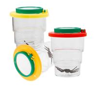 Gogogmee 3 Contenitori Osservazione Insetti con Ingrandente Trasparente Vasetti Scienza Educativo Esplorazione con Visibilità e Design Resistente