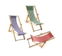 Gogogmee 3 da spiaggia in miniatura portatile piccola pieghevole a da spiaggia pieghevole in miniatura mobili per la casa al mare legno