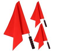 Gogogmee 3 pezzi Bandiere Segnali Multiuso per Arbitri e Traffico Rosso Acciaio Leggere e Facili da Tenere per Corse Eventi e Sicurezza Sul Campo