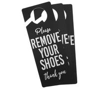 Gogogmee 3 Pezzi Cartelli Appendibili in PVC per Porte con Scritta Divertente Si Prega di Rimuovere le Scarpe Promemoria in Plastica per Maniglie Segnali Versatili per Casa Ufficio e Studi