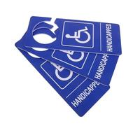 Gogogmee 3 Pezzi Cartelli per Parcheggio Disabili in PVC Blu Segnale Handicap Resistente e Antisbiadimento Facile da Appendere su Auto Specchietto o Porta per Uso Esterno