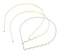 Gogogmee 3 pezzi Cerchietti Ondulati in Metallo Sottile da Fasce Leggere e Resistenti per Donna Accessori Eleganti e Pratici per Quotidiano e Outdoor Colore Dorato