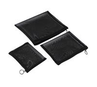 Gogogmee 3 pezzi Cosmetiche in Rete Nere Organizer per Viaggio con Scomparti per Makeup Pochette per Matite e Accessori Leggere e Compatte per Toeletta e Piccoli Oggetti