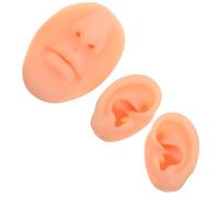 Gogogmee 3 Pezzi Modelli Silicone per Pratica Piercing Orecchio Destro Flessibile Naso Bocca Riutilizzabili per Addestramento Trucco Professionale