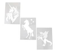 Gogogmee 3 Pezzi Set da 3 Stencil per Pittura Artistica di Capodanno Unicorni e Cavalli, Modelli Riutilizzabili per Decorazioni Festive, attività Creative Fai da Te per e Adulti