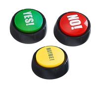 Gogogmee 3 Pulsanti Sonori Gioco da Yes No Maybe in con Suoni Divertenti per Feste e Quiz e Resistenti per Giochi Reazione