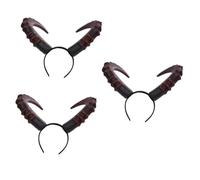 Gogogmee 3 Pz Cerchietto in Corno Del Diavolo Gotico Fasce Per Il Trucco Dei Fascia Con Corna Di Demone Pirata Copricapo Di Halloween Fascia Per Accessori Corna Di Capra Pu