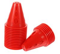 Gogogmee 30 Coni per Pattinaggio a Rotelle 8Cm Rosso Foro Antivento in Plastica per Allenamento Sportivo Marcatori per Agilità Mini Coni Leggeri e Portatili per Percorsi e Esercizi