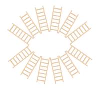 Gogogmee 30 Miniature Wooden Ladder Model For Dollhouses And Bonsai Gardens Realistic Small Step Ladder For Landscape And Fairy Garden Decor Compact Craft Accessory