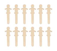 Gogogmee 30 Pezzi Bastoncini Legno Sagoma Persone per Lavoretti Creativi Figure in Legno Grezzo per DIY Pittura e Decorazioni Artistiche Facili da Pulire e Riutilizzabili