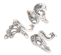 Gogogmee 3pezzi Anelli all Uncinetto per Dito Forma di Animale Vintage Anelli Guida Filato per Maglia e Uncinetto Accessori per Controllo Filato Senza Sforzo