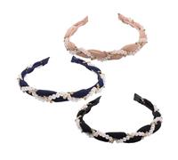 Gogogmee 3pezzi Cerchietto Per Capelli Perle Artificiali Design Spirale Copricapo Da Festa Elegante Per Donna Per Uso Quotidiano e Occasioni Speciali