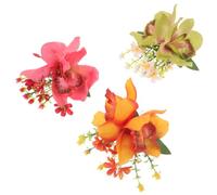 Gogogmee 3pezzi Forcine Laterali per Capelli con Orchidea Pettini per Capelli Hawaiani Artificiali per Feste Matrimonio Vacanze Stile Boho Colore Durevole Leggero e Confortevole