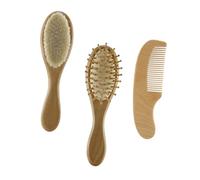 Gogogmee 3pezzi Spazzola Da Per Ragazzo in Di Spazzole Con Pettine Per Pulizia Del Capelluto Manico in Legno Non Verniciato Per Doccia Dei Ragazzo