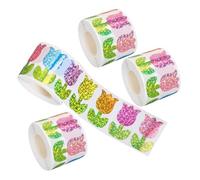 Gogogmee 4 Adesivi Floreali a Motivo di Fiore per Buste e Regali Etichette Autoadesive Resistenti e Colorate Stickers Decorativi Stagionali per Feste Matrimoni per Rotolo