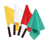 Gogogmee 4 Bandiere Calcio Aste in Acciaio Colori Alta Visibilità Giallo Rosso Verde Leggere e Resistenti per Segnalazione Sportiva Campo Calcio e