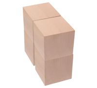 Gogogmee 4 Blocchi Legno Quadrati Naturale Grezzo per Educazione Matematica Creative e Progetti DIY per Facili da Maneggiare per