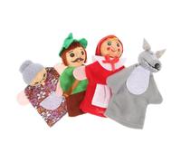 Gogogmee 4 Burattini da Dito in Legno Animali Cartoon Giocattoli Interattivi per Marionette Mano per e Giochi Educativi per Feste e Halloween